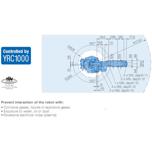 6 Axis YASKAWA GP25 Pick And Place Machine 25kg Payload 1730mm Arm Industrial Robot