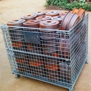 Collapsible Metal Wire Mesh Storage Cage Heavy Duty Foldable Steel Stackable