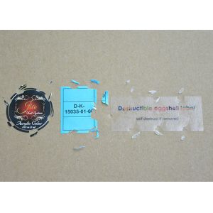 Custom Hologram Blank Eggshell Stickers Destructive Brittle Security Self