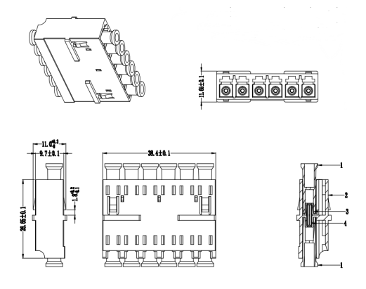 LC 6 Ways Adapter SM/MM Low IL