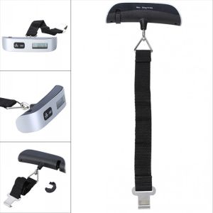 Portable Mini LCD Luggage Electronic Scale Thermometer 50kg Capacity Hanging