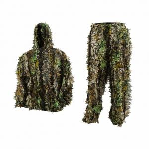 Wholesale Polyester Woodland Camouflage Ghillie Suit Outdoor Snap 3D Leaf Suits from china suppliers