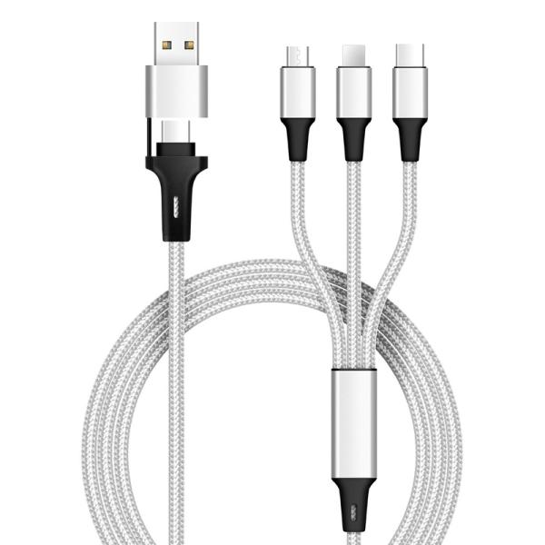 1M 4-in-1 Braided Multi-Interface Data Charging Cable The Perfect Solution for Customized Needs