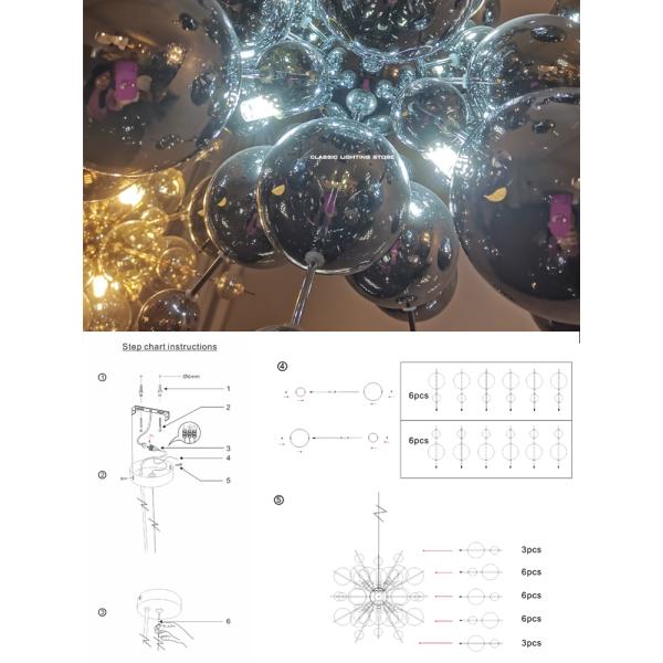 Nordic Led Home Decoration Chandelier Modern Sea Urchin Dandelion Glass Ball Pendant Lamp(WH-GP-180)