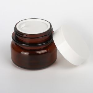 ODM Cosmetic Packaging Sets , 60ml 90ml 130ml Amber Plastic Cosmetic Jars