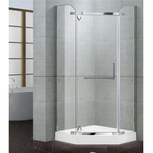 Wholesale Tempered Glass Single Pivot Shower Enclosure Stainless Steel With Frames Diamond Shape from china suppliers