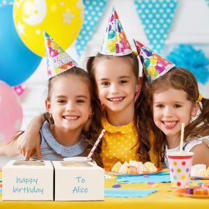 Small Treats White Bakery Cookie Boxes with Window 4x4x2.5 Inches Customized