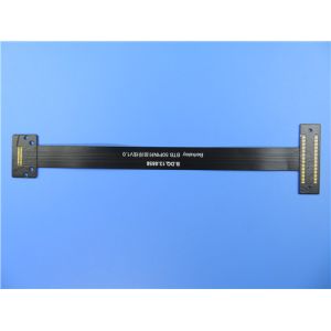 Dual Layer Flexible PCBs Built On Polyimide with Black Solder Mask and Stainless