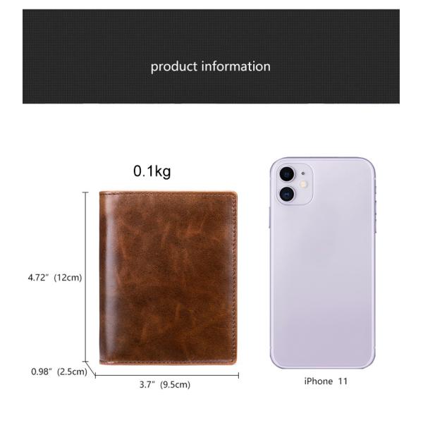 Multi-function Card Holder Genuine Leather Wallet for Men Daily Used from Minibook