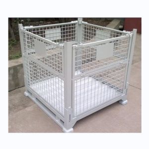 Corrosion Protection Folding Metal Box Warehouse Stack Container Foldable Metal