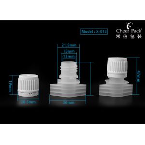 China 13mm Plastic Spout Caps Use On Detergent Pouch Packaging on sale