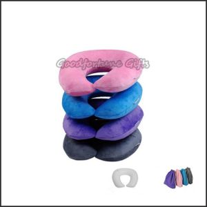 China promotional plush tavel home office health support inflatable pillow printed logo on sale