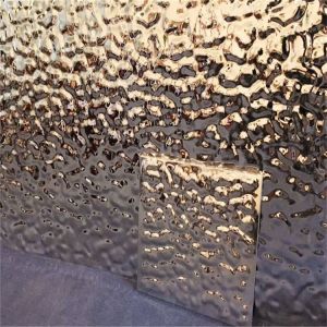 China water ripple shaped stainless steel sheet hammered embossed SS plate 304 316 quality on sale