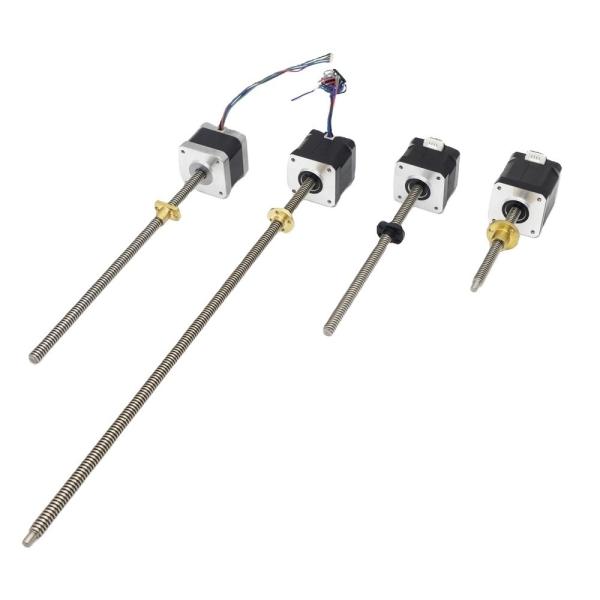 Quality 2-Phase Nema 17 Linear Stepper Motor with 1A/1A/1.68A/1.5A Current and Customized Screw for sale