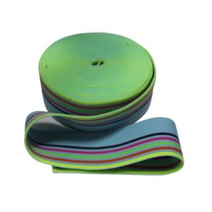 Colored Woven Striped Elastic Stretch Belt For Women