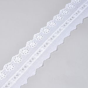White Guipure 6.5cm Embroidery Lace Trim For Top Clothes