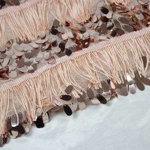 Beautiful Wholesale Iridescent Large Tassel Lace Geometric Shiny Sequins
