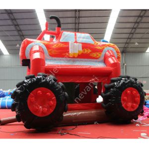Kids Playground Inflatable Car Bouncing House 3D Design Air Blow UP Customized