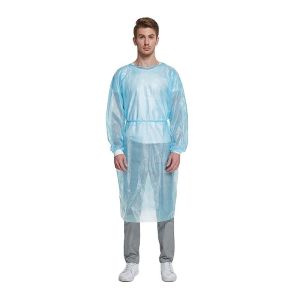 S&J Breathable and Flexible Disposable Non woven pp pe Medical Isolation Gown