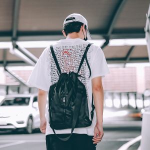 Wholesale Harajuku high school students backpack rope simple Joker bundle mouth multi-purpose backpack from china suppliers