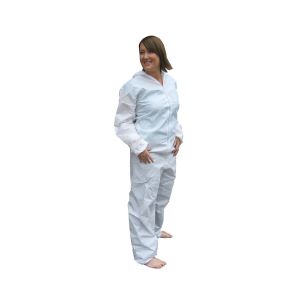Wholesale Cleanroom Disposable Polypropylene Non Woven Protective Coverall White / Blue from china suppliers