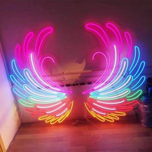 Big Angel Wings Neon Sign Eye-catching Party Event Decoration with Marquee