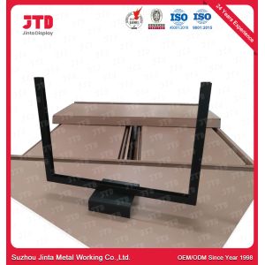 OEM Metal Shelf Shop Display Shelving Round Hole Back Panel Wood Frame