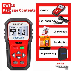12V Computerized Eobd Obd2 Obdii Car Scanner Diagnostic KONNWEI KW818