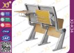 Eco - Friendly Aluminum Alloy School Desk And Chair With Wood Table Aluminum