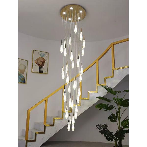 Modern LED 36-Lights Chandelier High Ceiling Hanging Fixture for Entryway