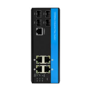 Iseelink RSTP MSTP Industrial Managed Switch 4RJ45 4SFP 1000 Mbps POE switch