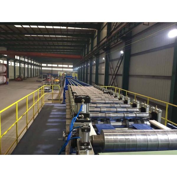 Quality Sawing Rock Wool Wall Roof Sandwich Panel Production Line 3 - 8m / Min High Efficiency for sale