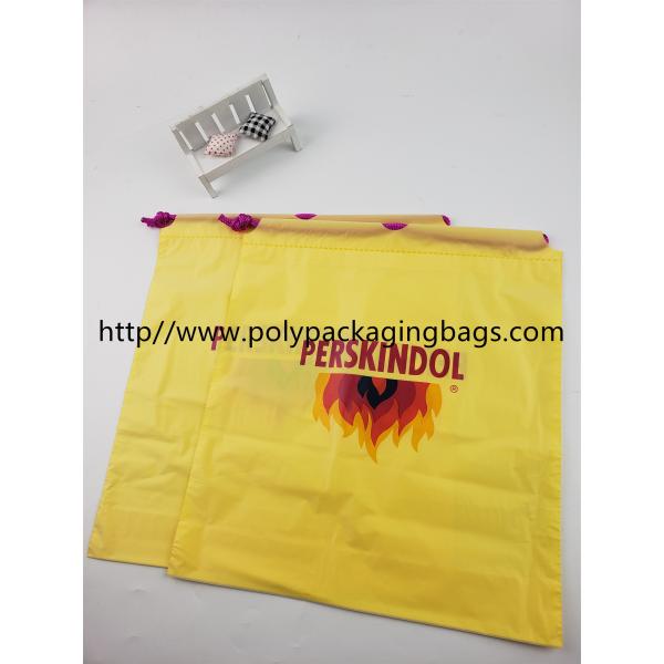 Custom Printed Small Apple Drawstring Plastic Bags With Cotton Pull Rop
