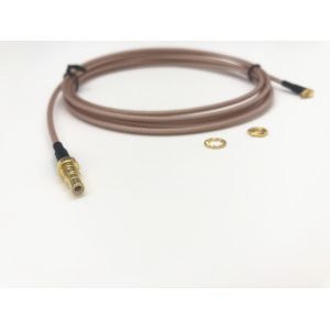 MMCX Right Angle Plug To SMB Female Straight RF Cable Assembly RG 178