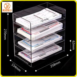 China factory customized 4 tiers acrylic brochure display organizer