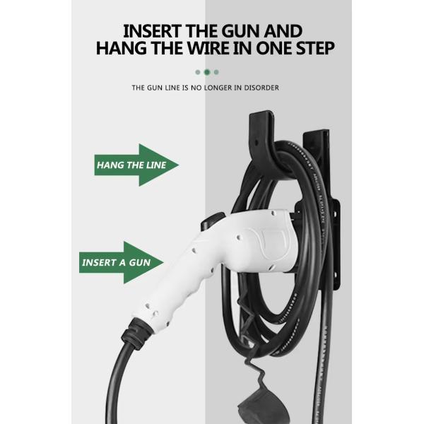1EV Charger Plug Holder Coded Lock Dummy Socket Wall Mounted Ev Charging Cable Holder