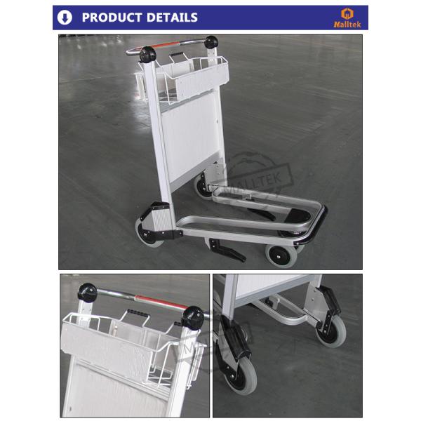 4 Wheels Aluminum Alloy Airport Luggage Trolley Using Airport With Handle Released Brake