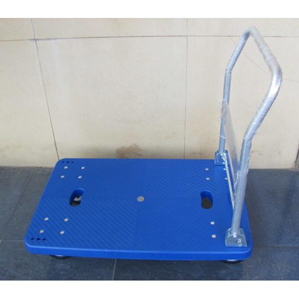 Quality logistic centra foldable plastic trolley with blue / grey , capacity 150kg for sale