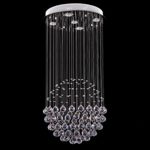 Modern K9 Large LED SphericLiving Room Crystal Chandeliers Round Large