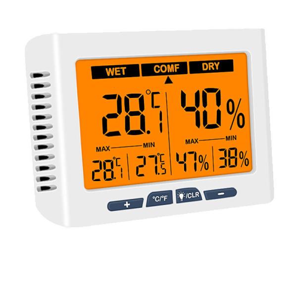 Quality DTH-150 Digital Thermometer Hygrometer, Indoor Room Temperature Humidity Monitor, With Backlight Display And Calibration Function, ABS Material For Household Use for sale