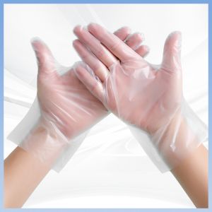 China Transparent Flexible Disposable TPE Gloves Smooth Surface For Household Cleaning on sale