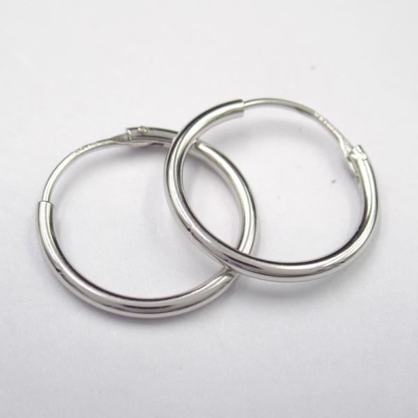 Sterling Silver 925 Rhodium Plated Hoop Earring