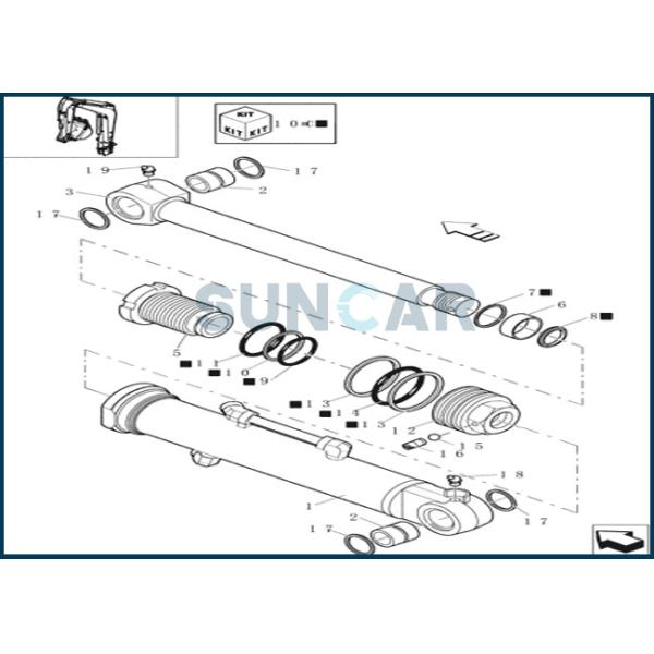 72275474 Excavators Dozer Blade Cylinder Service Kit For CNH CX16B