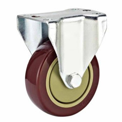 Wholesale medium duty 4&quot; rigid red polyrethane caster zinc plated, rigid PU castors from China factory from china suppliers