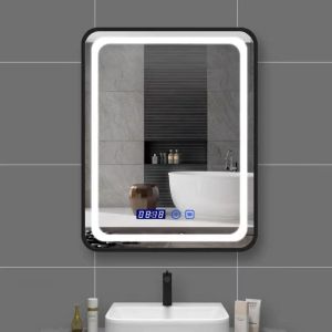 Custom Rectangular Frameless Bathroom Mirror Smart Backlit LED Wall