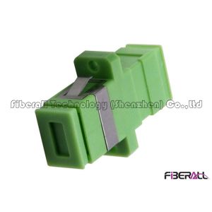 Green SC APC Optical Adapter With Mounting Hole For Duplex Single Mode Fiber