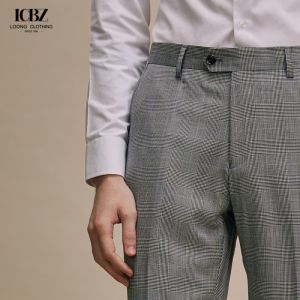 Classic Slim Fit Men's Pants Suit Trousers in Custom Size Wool for Business
