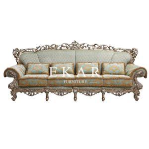 Classic Saudi Arabia Sofa Settee Set Wood Frame Antique Sofa Set