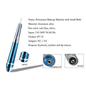 6V Aluminium Permanent Makeup Machine Pen Multifunctional Microblading Fo