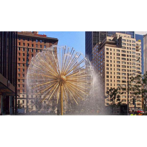 Quality Round LED Dandelion Fountain with Electric Power Source Adjustable Water Flow and Included Pump for sale